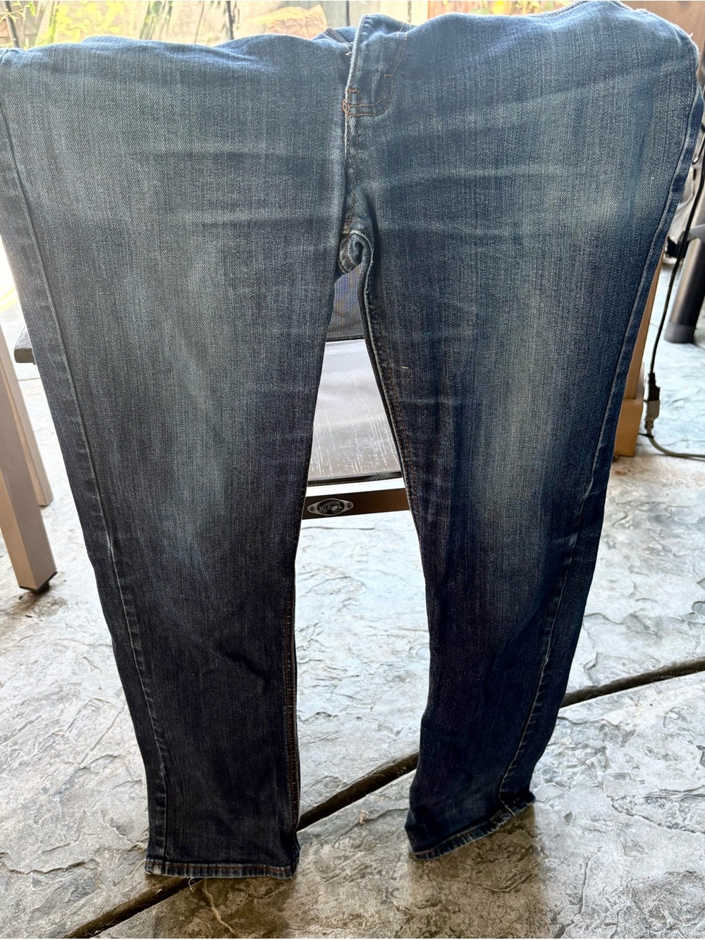 RVCA Womens Straight-Leg Dark Wash Jeans